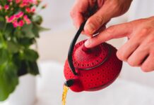 겨울철 건강 유지의 핵심, 수분 섭취의 중요성 person pouring red liquid on white ceramic teacup